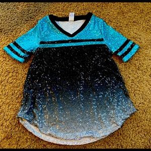 Balera Dance sequin top teal ombré sparkly sparkling shimmer special occasion